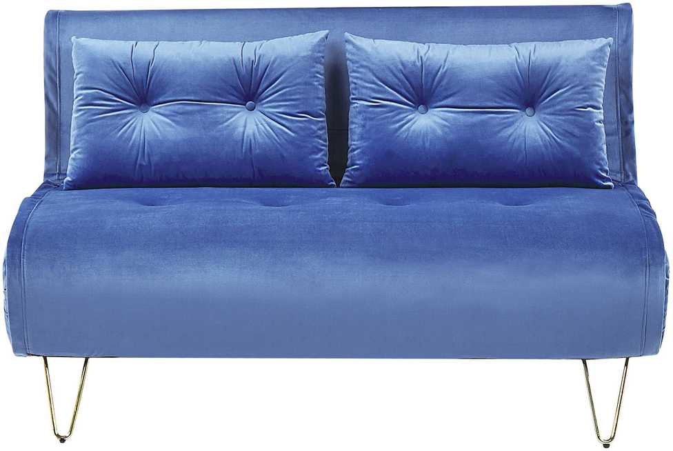 Sofa Beliani Sėdimųjų baldų komplektas VESTFOLD, veliūras, tamsiai mėlynas