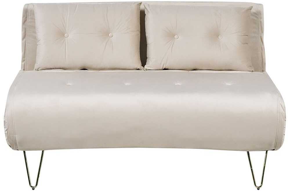 Sofa Beliani 3 vietų poilsio komplektas VESTFOLD, veliūrinis, smėlio spalvos
