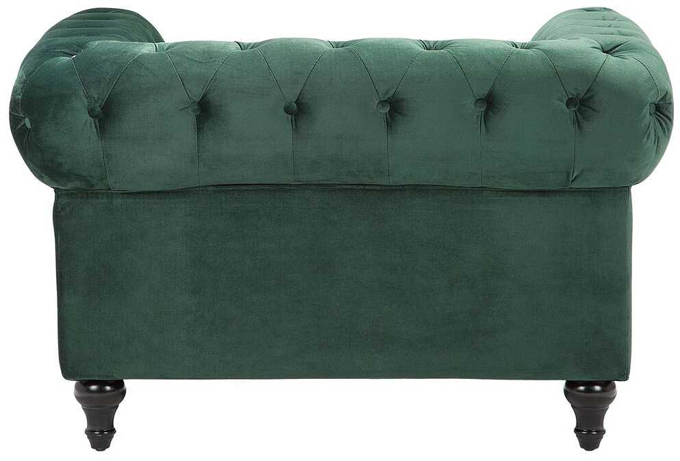 Sofa Beliani 4 vietų svetainės baldų komplektas CHESTERFIELD, smaragdo spalvos veliūras