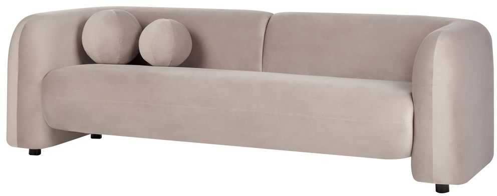 Sofa Beliani Poilsio baldų komplektas 4 asmenims LEIREN, veliūras, smėlio spalvos