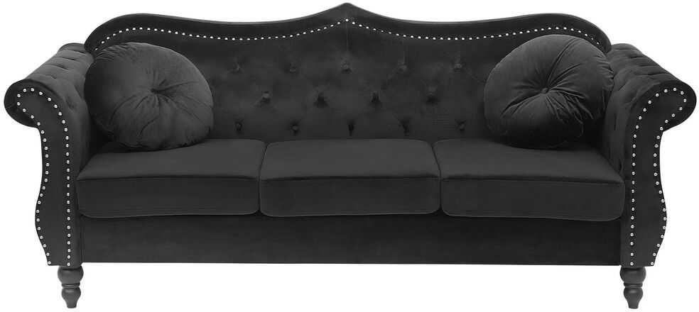 Sofa Beliani 5 vietų minkštų baldų komplektas SKIEN, veliūras, juodas