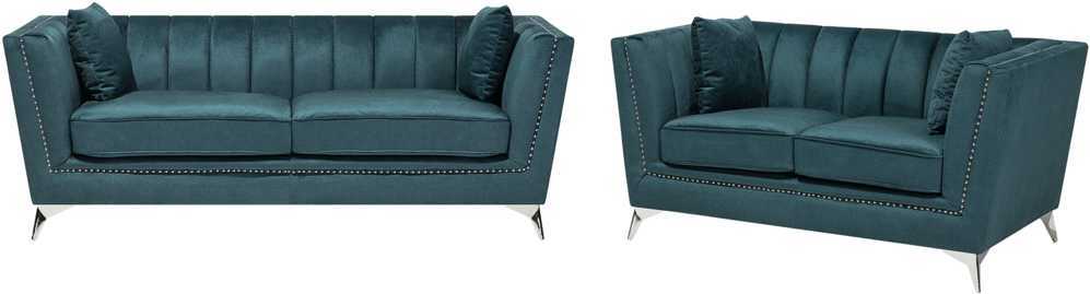 Sofa Beliani 5 vietų minkštų baldų komplektas GAULA, azuro veliūras
