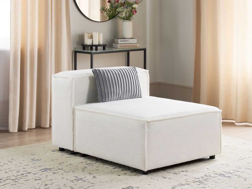 Sofa Beliani Vienvietis modulis ARDAL, bouclé, sulaužyta balta
