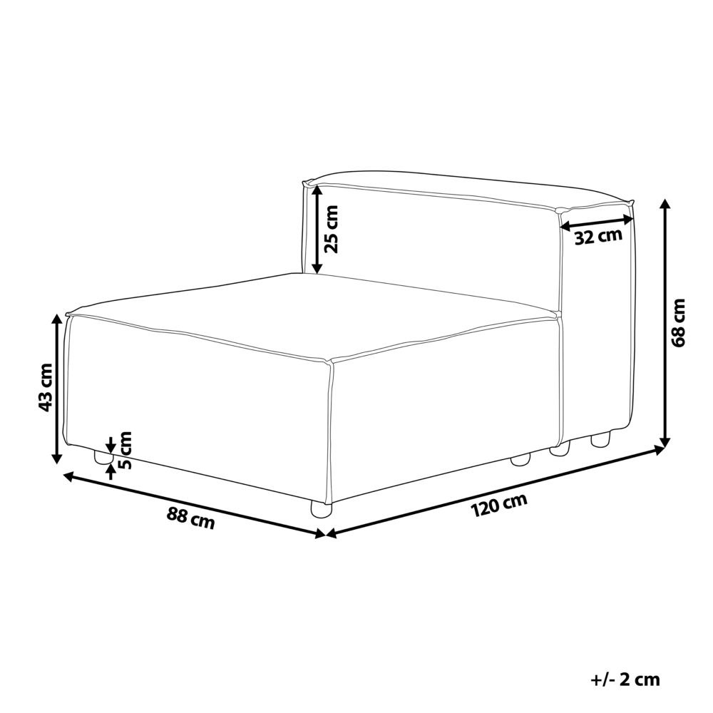 Sofa Beliani Vieno vietos modulis ARDAL, smėlio spalvos