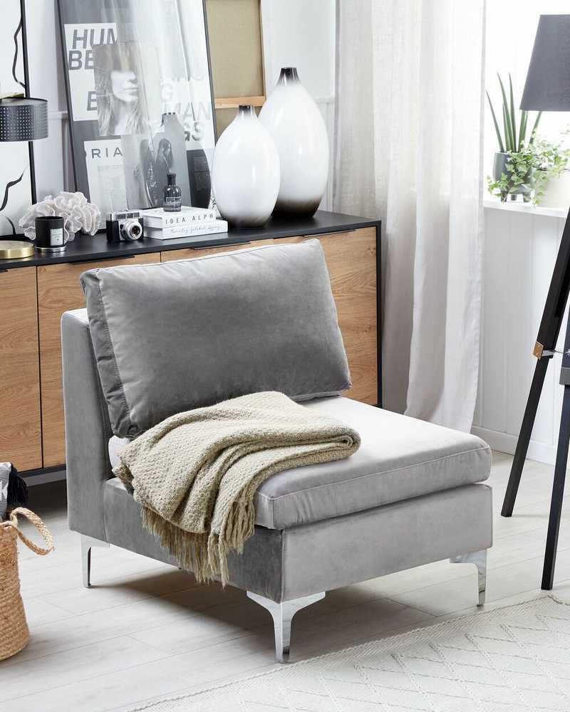 Sofa Beliani EVJA vienvietis modulis, pilkas veliūras
