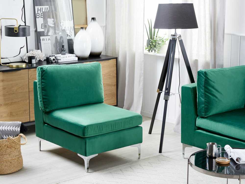 Sofa Beliani 1 vietos modulis EVJA žalias veliūras