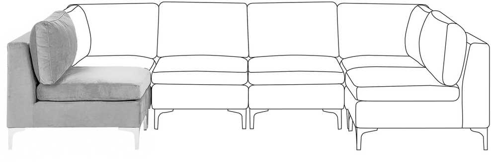 Sofa Beliani EVJA vienvietis modulis, pilkas veliūras