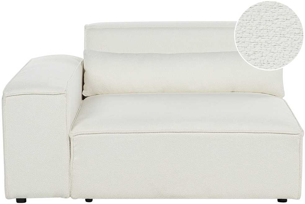 Sofa Beliani Kampinis modulis HELLNAR dešininis, kreminė balta spalva, Bouclé