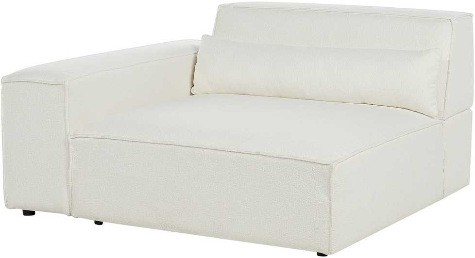 Sofa Beliani Kampinis modulis HELLNAR dešininis, kreminė balta spalva, Bouclé