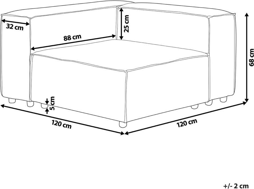 Sofa Beliani Kampinis modulis APRICA smėlio spalvos sintetinis linas