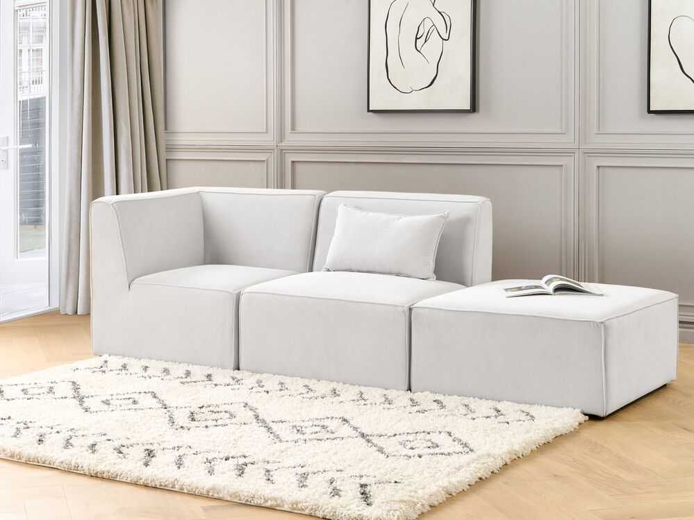 Sofa Beliani Kampinis modulis LEMVIG, kreminės spalvos, velvetinis