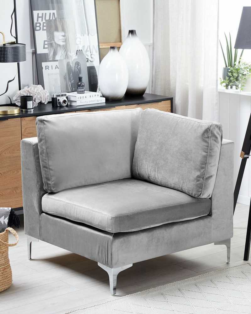 Sofa Beliani Kampinis modulis EVJA, pilkas veliūras