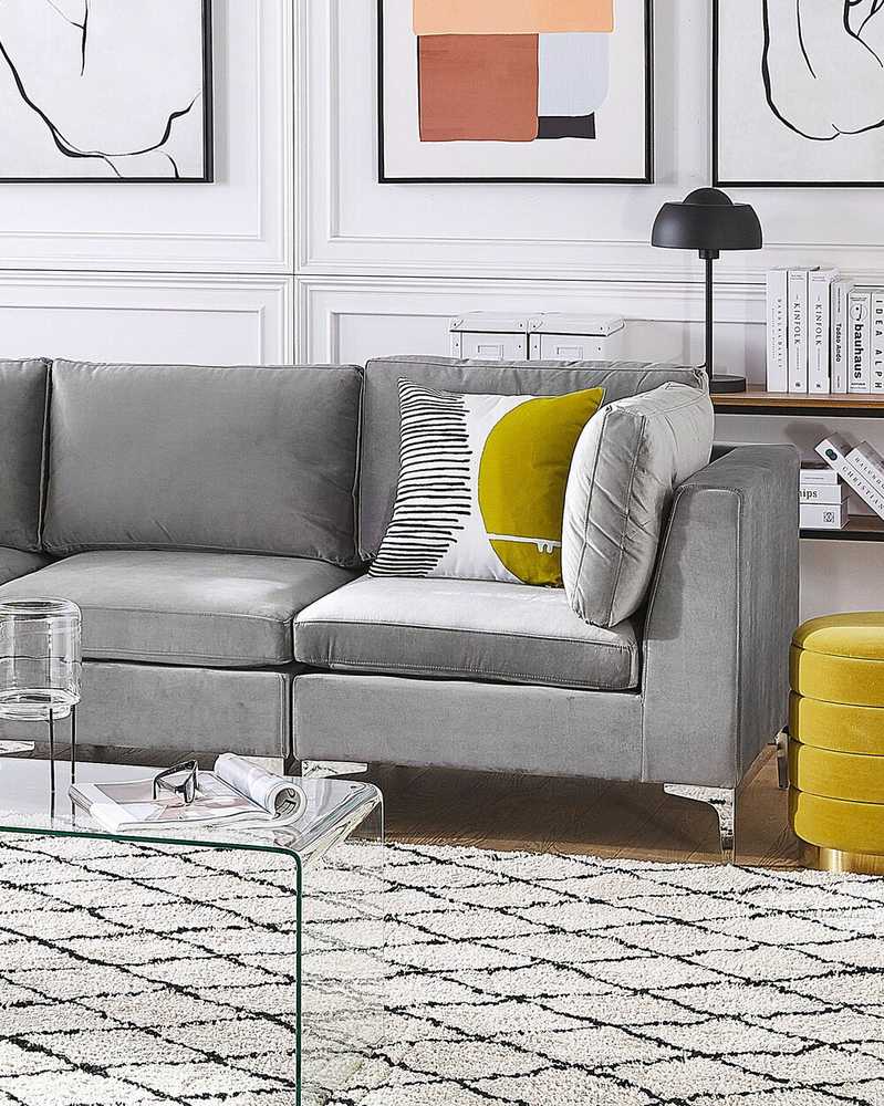 Sofa Beliani Kampinis modulis EVJA, pilkas veliūras