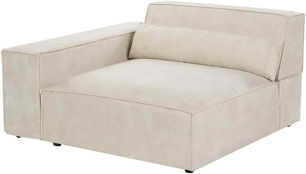Sofa Beliani HELLNAR dešiniosios pusės kampinis modulis, šviesiai smėlio spalvos veliūras