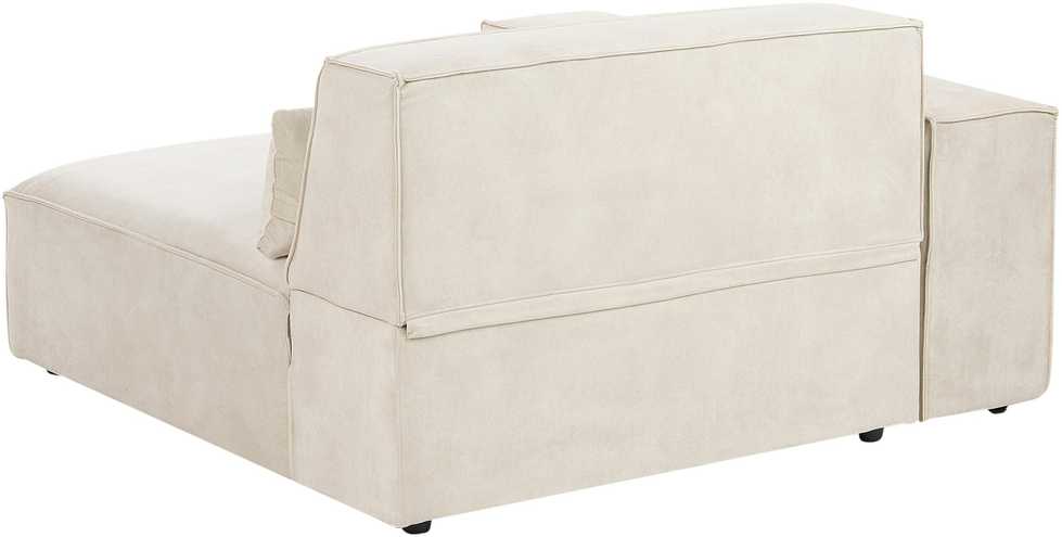 Sofa Beliani HELLNAR dešiniosios pusės kampinis modulis, šviesiai smėlio spalvos veliūras
