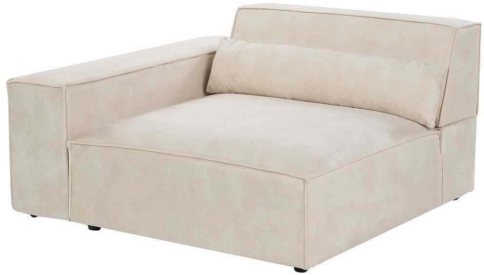 Sofa Beliani HELLNAR dešiniosios pusės kampinis modulis, šviesiai smėlio spalvos veliūras