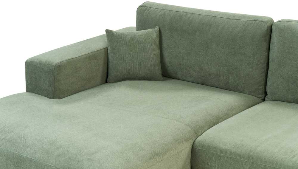 Beliani 3 asmenų kampinė sofa LOFOTEN žalia dešininė