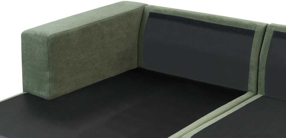 Beliani 3 asmenų kampinė sofa LOFOTEN žalia dešininė