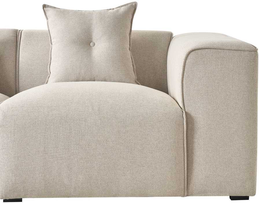 Beliani Trivietė kampinė sofa DOLVA šviesiai smėlio spalvos dešininė