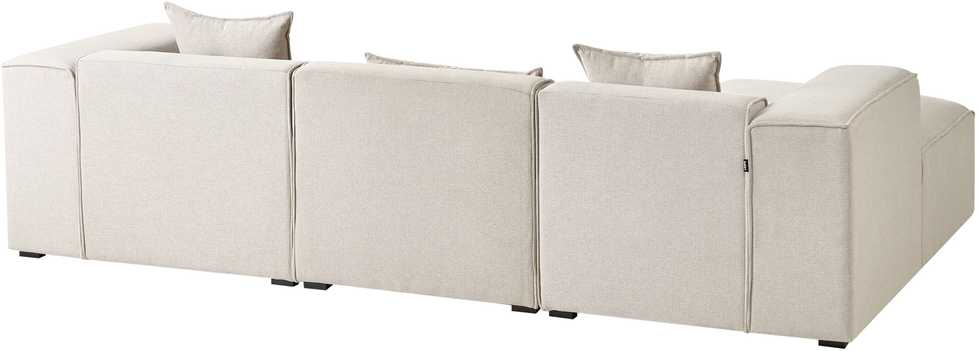 Beliani Trivietė kampinė sofa DOLVA šviesiai smėlio spalvos dešininė
