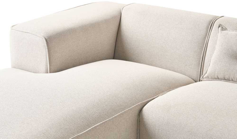 Beliani Trivietė kampinė sofa DOLVA šviesiai smėlio spalvos dešininė