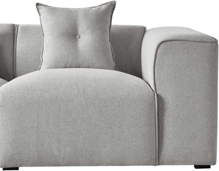Beliani 3-vietė kampinė sofa DOLVA šviesiai pilka, dešininė