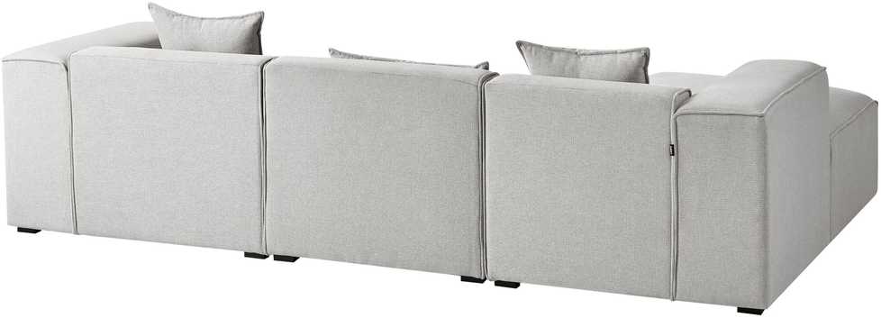 Beliani 3-vietė kampinė sofa DOLVA šviesiai pilka, dešininė