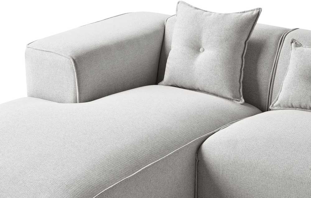 Beliani 3-vietė kampinė sofa DOLVA šviesiai pilka, dešininė