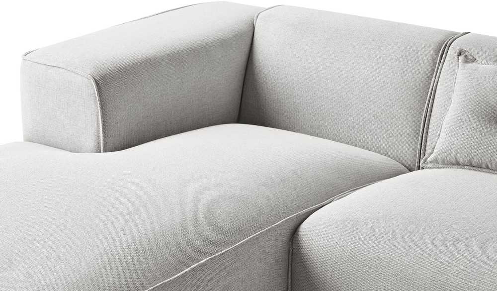 Beliani 3-vietė kampinė sofa DOLVA šviesiai pilka, dešininė