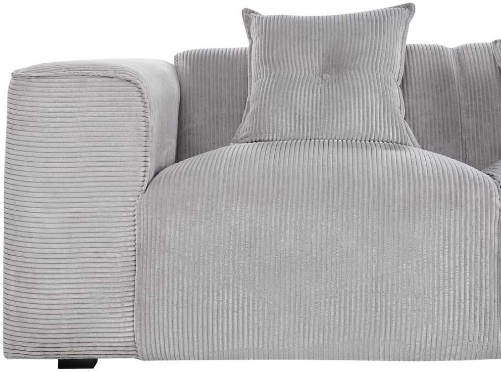 Beliani Trivietė sofa kampinė DOLVA, velvetinis audinys, šviesiai pilka, kairinė