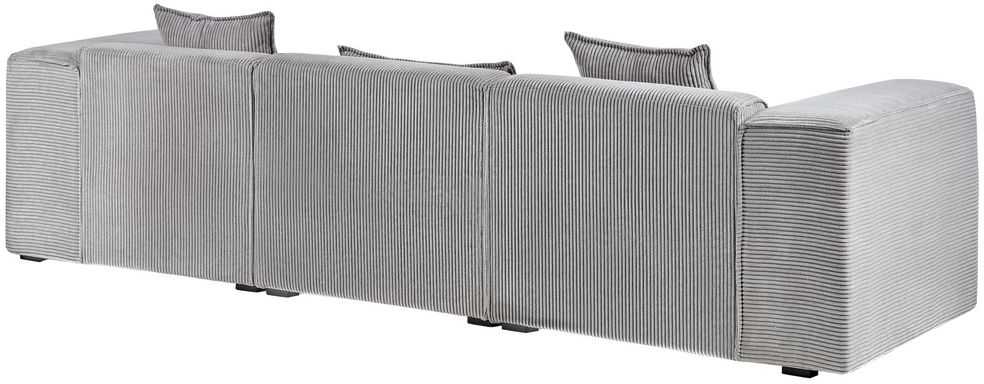 Beliani Trivietė sofa kampinė DOLVA, velvetinis audinys, šviesiai pilka, kairinė