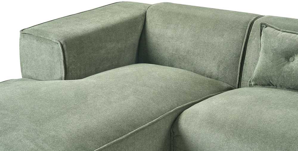 Beliani Trijų vietų kampinė sofa DOLVA, šenilinis audinys, tamsiai žalia, dešininė
