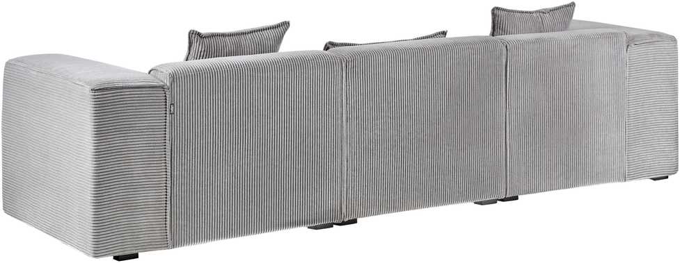 Beliani Trijų vietų kampinė sofa DOLVA, velvetas, šviesiai pilka, dešininė