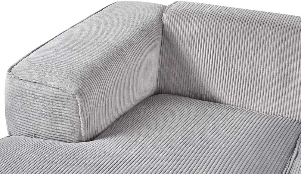 Beliani Trijų vietų kampinė sofa DOLVA, velvetas, šviesiai pilka, dešininė