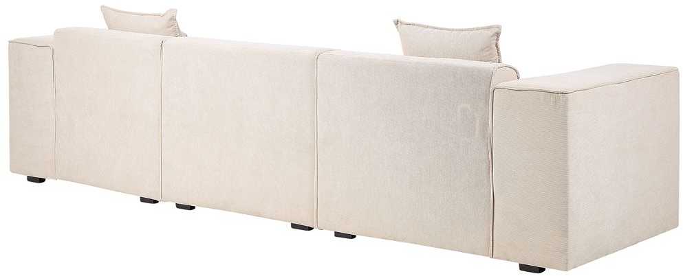 Beliani 3-vietė kampinė sofa DOLVA, velvetas, smėlio spalvos, kairinė