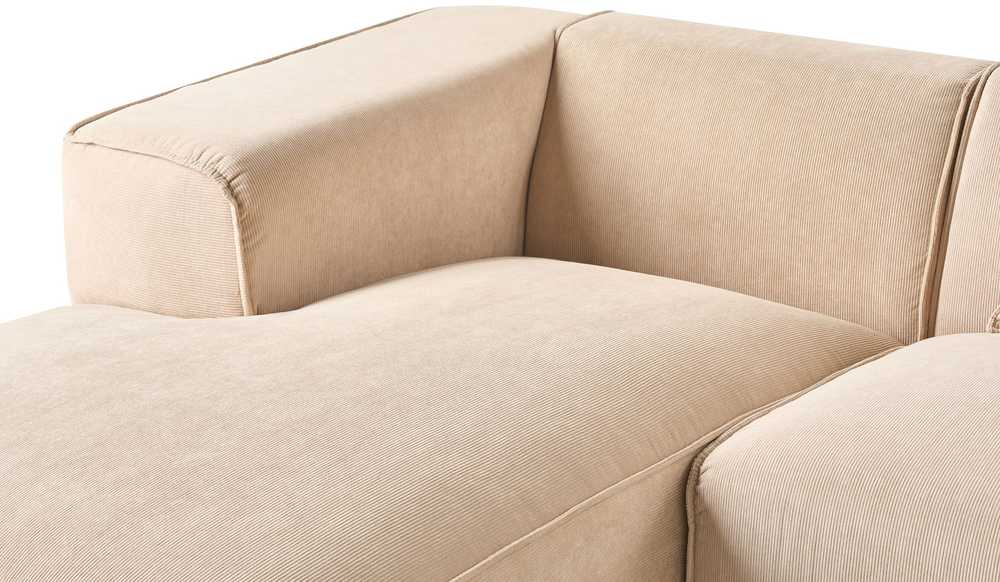 Beliani 3 vietų kampinė sofa DOLVA, velvetas, smėlio spalvos, dešininė