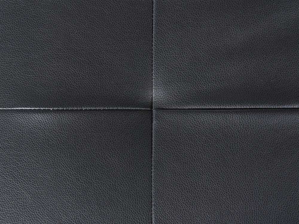 Beliani 5 vietų kampinė sofa NORREA, dirbtinė oda, juoda, kairinė