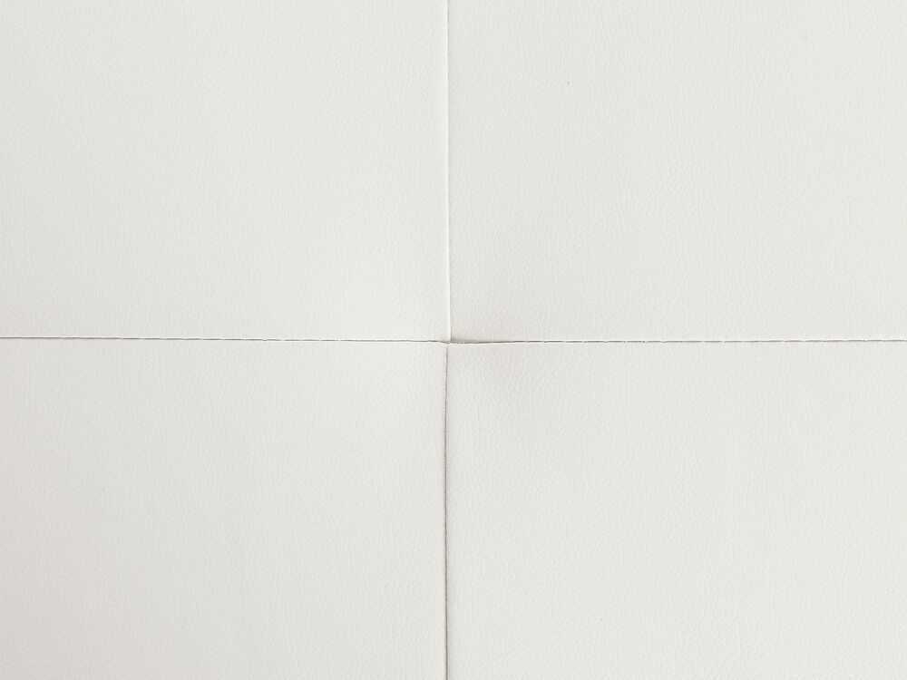 Beliani 5 vietų kampinė sofa NORREA iš ekologiškos odos, balta, kairinė