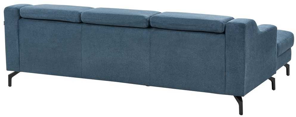 Beliani Keturvietė kampinė sofa GLOSLI tamsiai mėlyna, kairinė