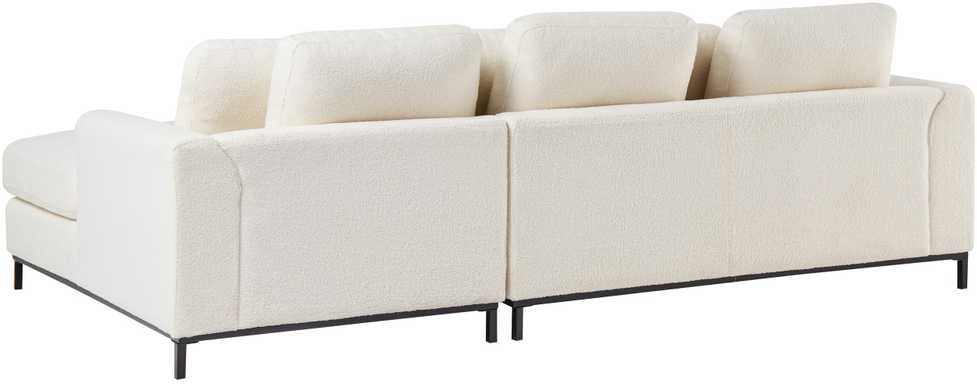 Beliani 4 vietų kampinė sofa OSLO Boucle balta kairinė