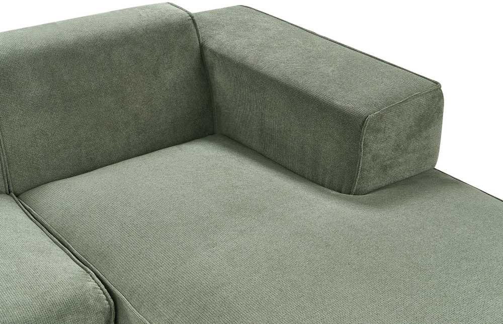 Beliani Trivietė kampinė sofa DOLVA, šenilinė, tamsiai žalia, kairinė