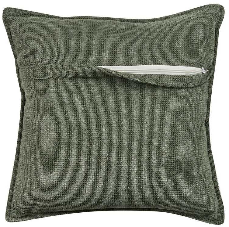 Beliani Trivietė kampinė sofa DOLVA, šenilinė, tamsiai žalia, kairinė