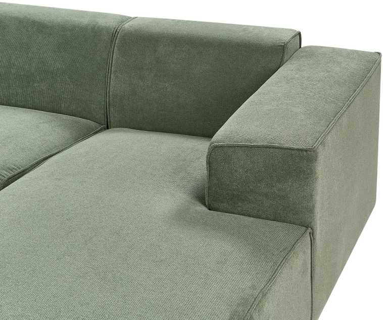 Beliani Trivietė kampinė sofa DOLVA, šenilinė, tamsiai žalia, kairinė