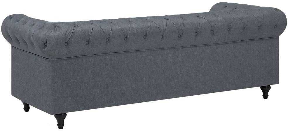 Beliani 6 vietų kampinė sofa CHESTERFIELD, pilka, kairinė