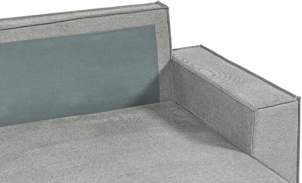 Beliani Išskleidžiama 3 vietų kampinė sofa KARILA, pilka, su daiktadėže, kairinė