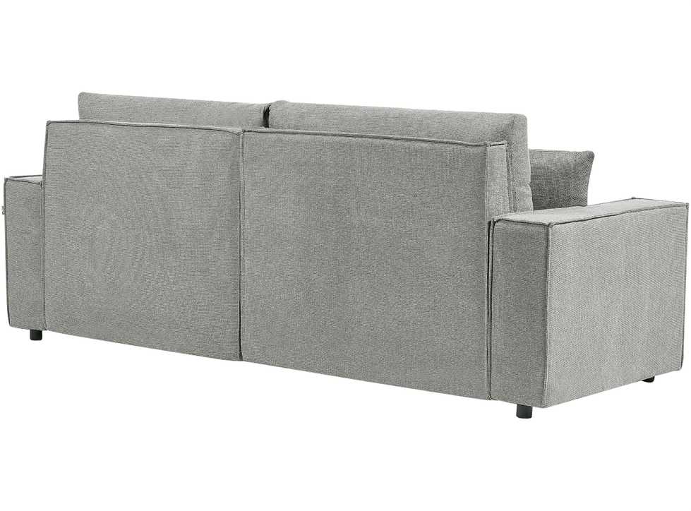 Beliani Išskleidžiama 3 vietų kampinė sofa KARILA, pilka, su daiktadėže, kairinė
