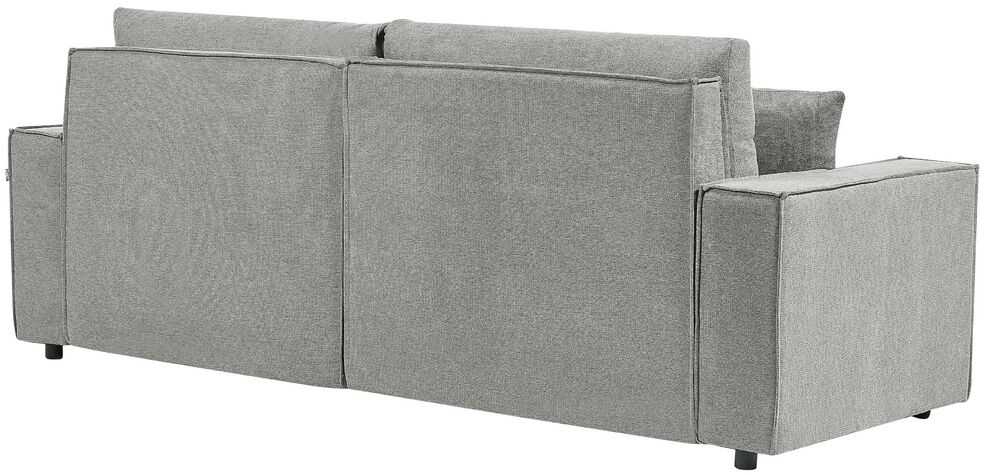 Beliani Išskleidžiama 3 vietų kampinė sofa KARILA, pilka, su daiktadėže, kairinė