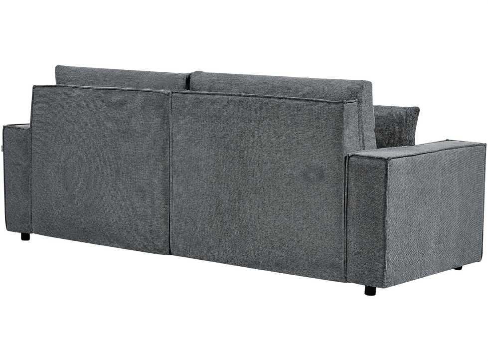 Beliani Išskleidžiama kampinė sofa KARILA, 3 vietų, tamsiai pilka, su patalynės dėže, kairinė