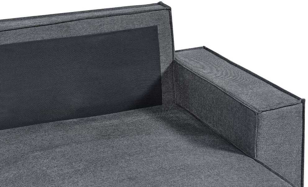 Beliani Išskleidžiama kampinė sofa KARILA, 3 vietų, tamsiai pilka, su patalynės dėže, kairinė
