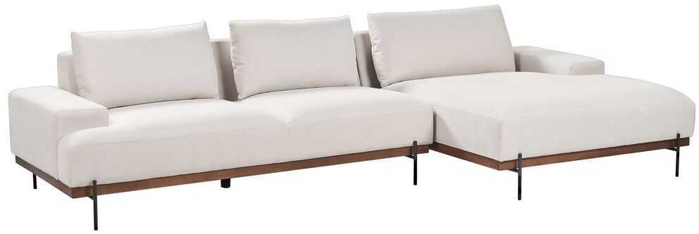Beliani Kampinė sofa 4 asmenims MARIFERD šviesiai smėlio spalvos kairinė